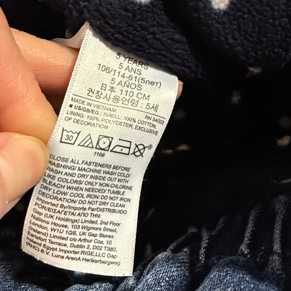 Size 5 girls Disney x Baby Gap fleece-lined jeans with Minnie Mouse embroidery. - Picture 6 of 6